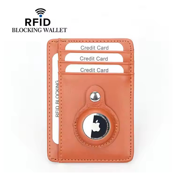 Leather RFID Blocking AirTag Tracking Wallet (1)