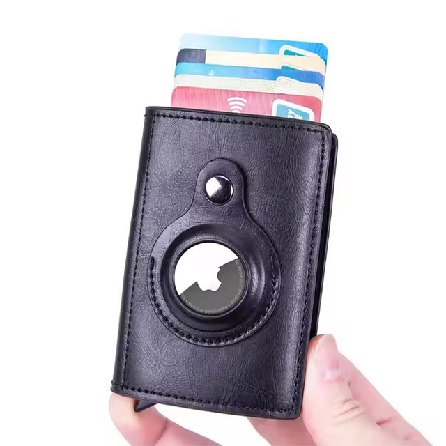 AirTag Carbon Fiber Leather RFID Pop-Up Wallet