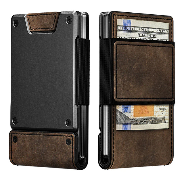 Leather Wrapped Metal Wallet