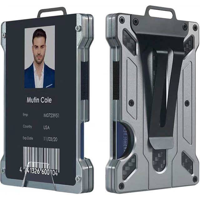 Metal RFID Card Holder Wallet with ID Window