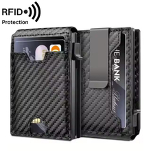 Tarjetero RFID De Cuero Genuino Con Clip Para Billet, Billeteras Tripl Mágicas De Lujo, Bolsillo Para Monedas, Tarjetero Emergente Inteligente - AliExprs