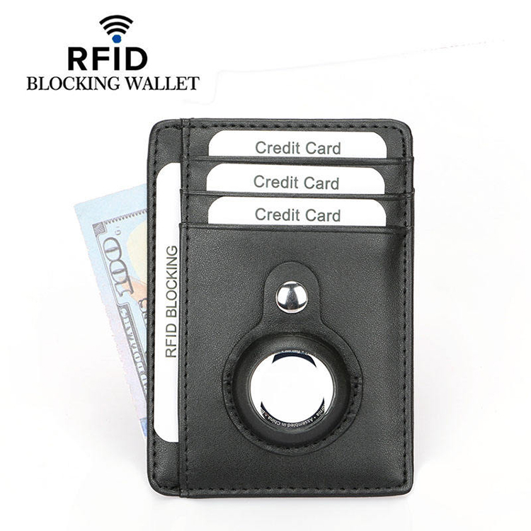 Leather RFID Blocking AirTag Tracking Wallet