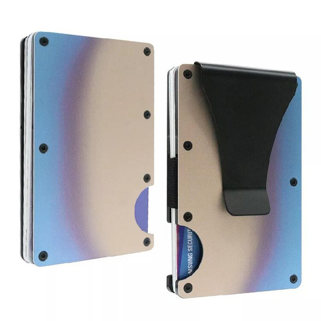 Burnt Titanium Gradient RFID Card Holder Wallet