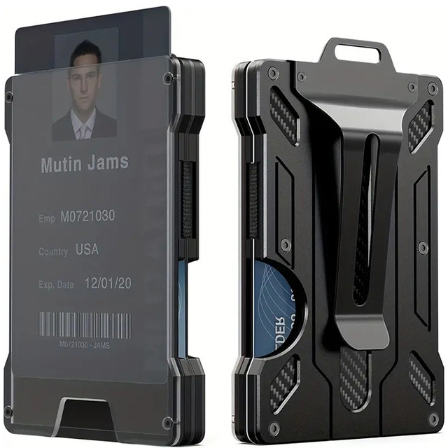 Metal RFID Card Holder Wallet with ID Window