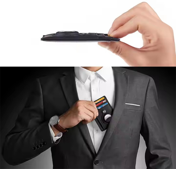 Leather RFID Blocking AirTag Tracking Wallet (5)