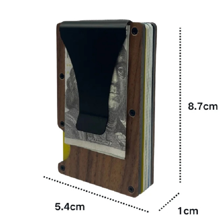 Minimalist Walnut Wood RFID Blocking Card Holder (2)