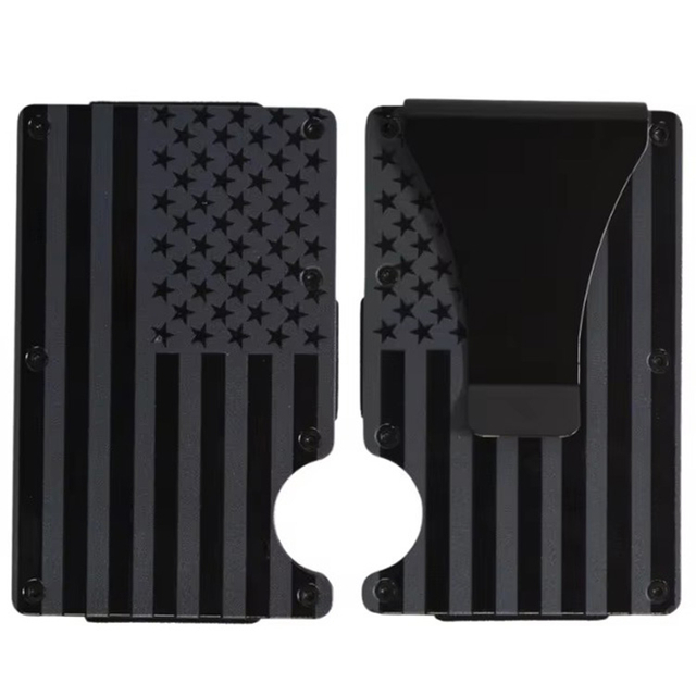 Minimalist American Flag Metal RFID Wallet