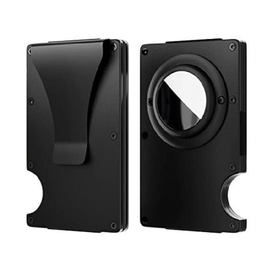 Slim Titanium RFID Wallet with Cash Clip AirTag