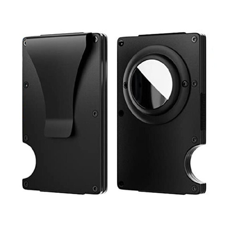 Slim Titanium RFID Wallet with Cash Clip AirTag