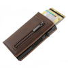 Pop-Up RFID Leather Magnetic Wallet with Zipper