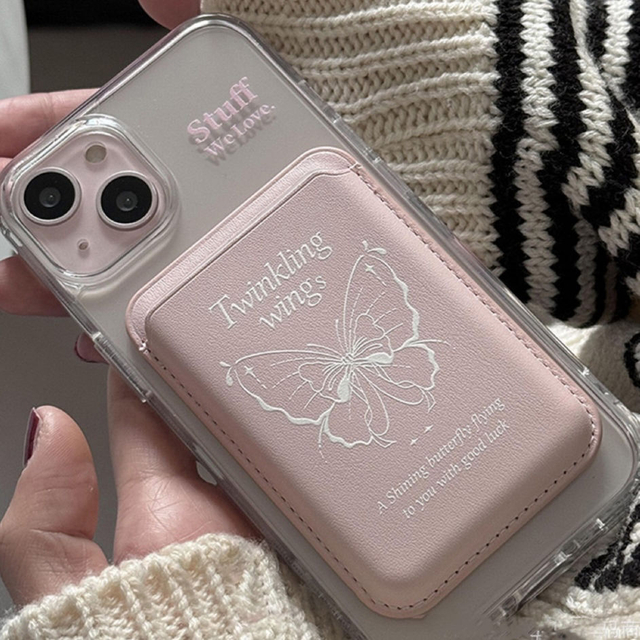 PU Leather Card Holder Magnetic Wallet for iPhone