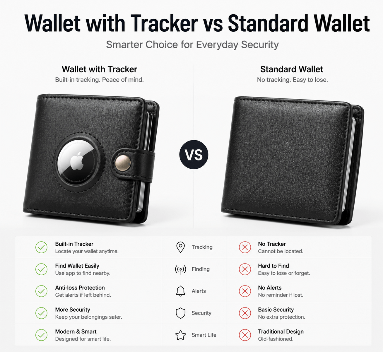 Wallet with Tracker vs Standard Wallet – GSTAR OEM Manufacturer