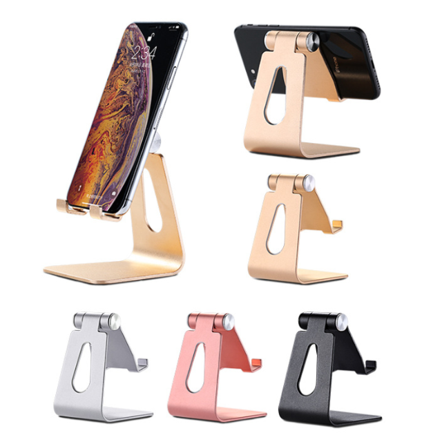 Aluminum Desktop Adjustable Cell Phone Stand, Dock, Holder, Compatible with Apple Samsung And Other Mobile Phones