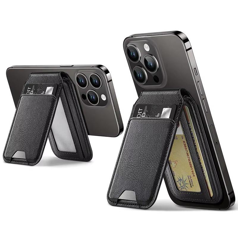PU Leather Magnetic Phone Wallet Card Holder - Universal