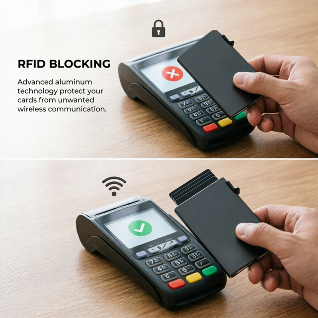 Aluminum Card Holder Pop Up Wallet - Credit Card Case