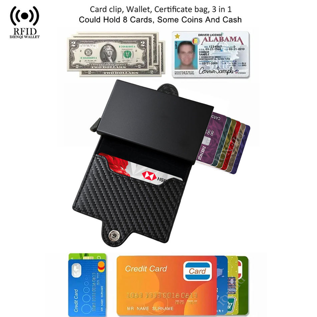 Carbon Fiber RFID Card Wallet | Minimalist Metal Card Holder