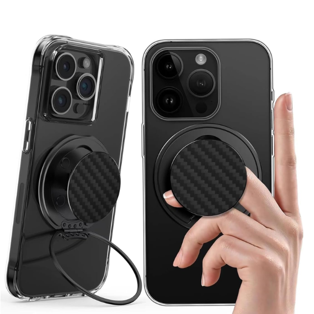 Magnetick&yacute; kr&uacute;žok z aramidov&yacute;ch vl&aacute;kien s otočn&yacute;m stojanom o 360 prstov Držiak telef&oacute;nu Kompatibiln&yacute; s iPhone a smartf&oacute;nmi Samsung