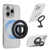 Dual-Sided 360&deg; Aluminum Alloy Smart Tracking Magnetic Phone Holder Foldable Finger Grip Kickstand Compatible IPad for Bed Use