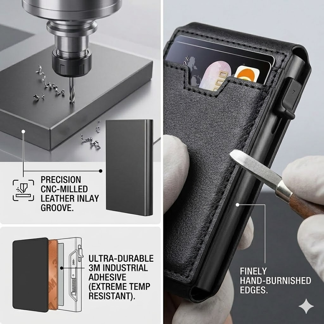 A corporate executive commissioned a custom-made gift: a card holder featuring top-grain cowhide