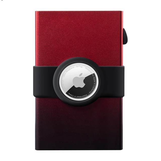 Black Silicone AirTag Holder Wallet | Anti-Lost Elastic
