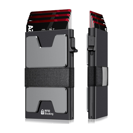 PU/Aluminum Card Holder Pop Up Wallet Slim