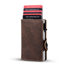 PU Leather Aluminum RFID Card Wallet | Slim Pop-Up Holder