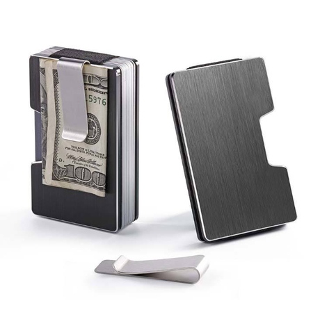 Aluminum RFID Blocking Money Clip Card Holder - Individual