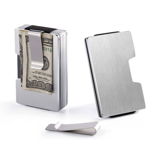 Aluminum RFID Blocking Money Clip Card Holder - Individual