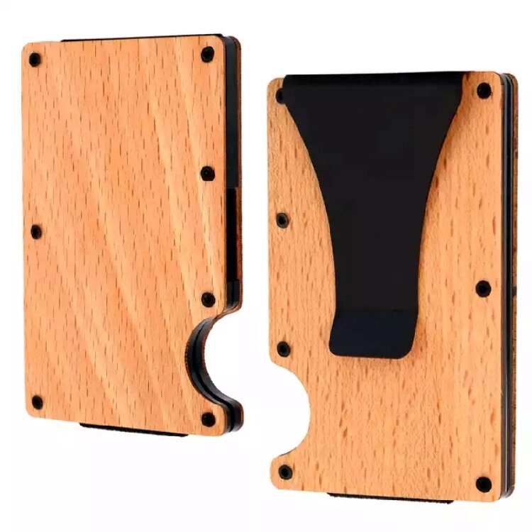 Minimalist Walnut Wood RFID Blocking Card2