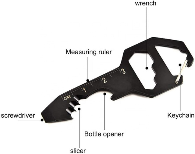Stainless Steel Multitool Keychain Carabiner Clip - Outdoor