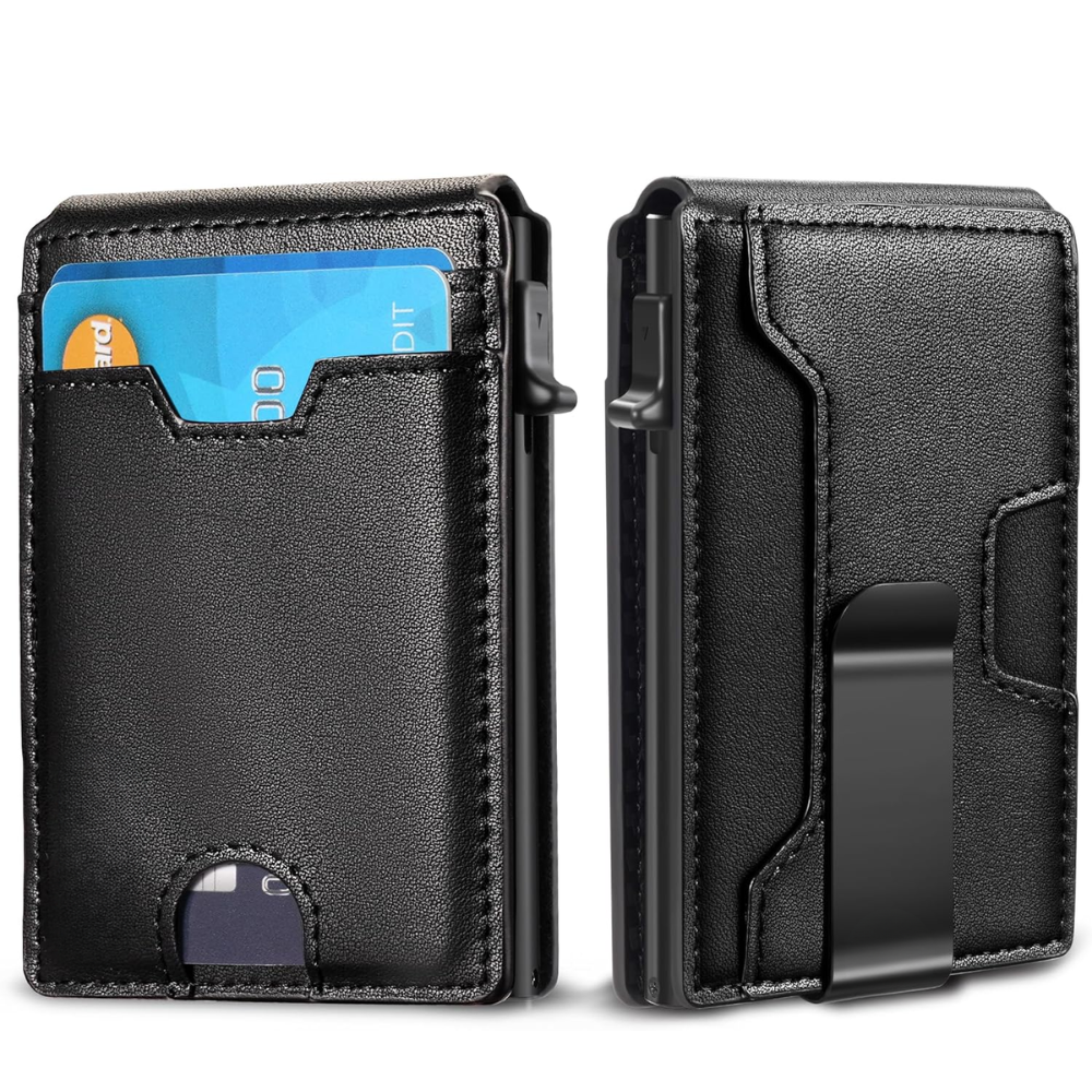 Carbon Fiber RFID Blocking Card Holder with Pop-up Feature