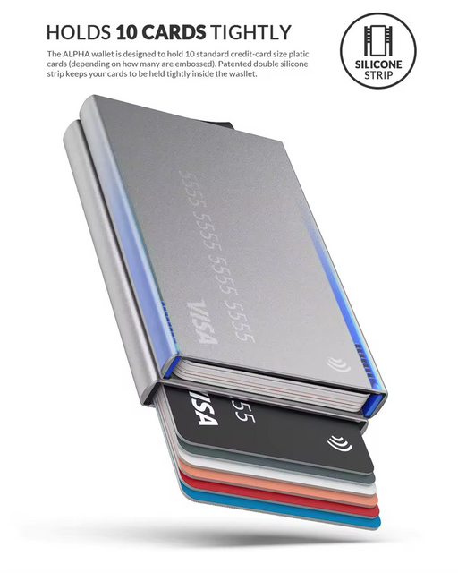 Aluminum Card Holder RFID Blocking Slim Wallet - Business