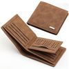PU Leather Bi-fold Wallet Slim Large Capacity - Men's Short