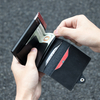 PU Leather Aluminum RFID Card Wallet | Slim Pop-Up Holder
